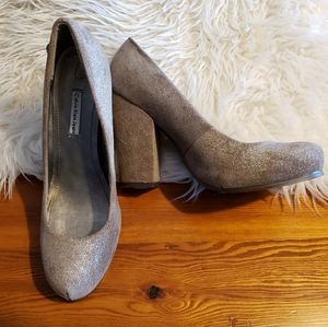 Calvin Klein pumps 7.5 greige beige sparkle
